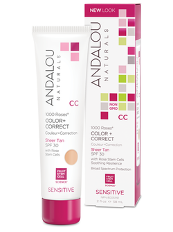 Матирующий СС крем SPF 30, жёлто-кремовый оттенок, Andalou Naturals